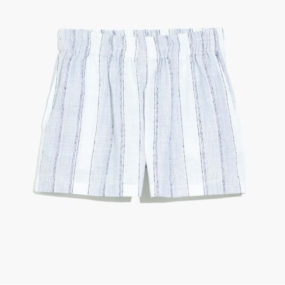 Madewell White and Gray Striped Women's Shorts Parachute